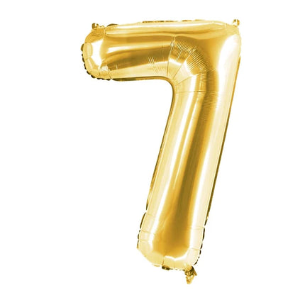 7 år sifferballong, guld, tom, 1 m