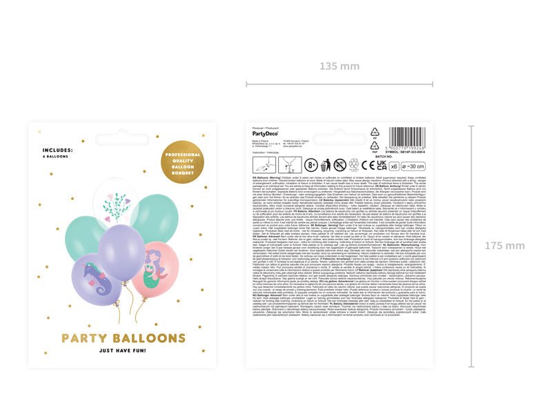 Zeemeermin Ballonnen 30cm 6st van Partydeco koop je bij Partywinkel