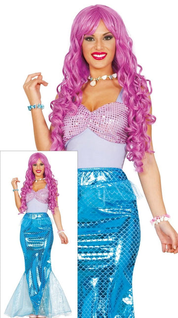 Zeemeermin Kostuum Paars Blauw Dames van Fiestas Guirca koop je bij Partywinkel