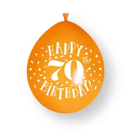 10ct Happy 70th Birthday 23cm Latex Balloons