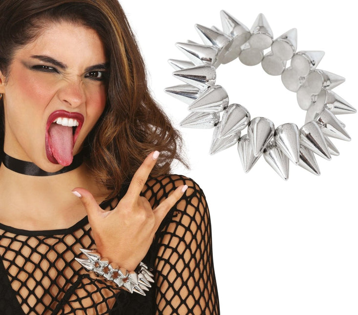 Zilveren Armband Punk van Fiestas Guirca koop je bij Partywinkel