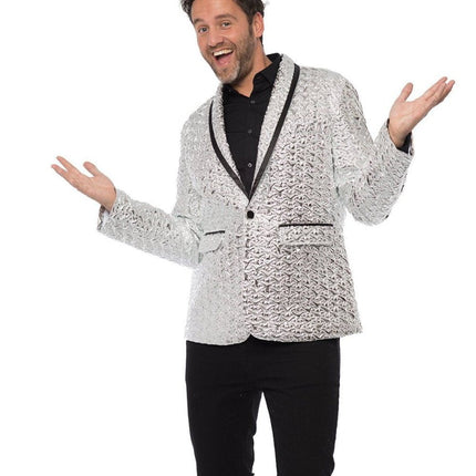 Zilveren Blazer Heren van Partychimp koop je bij Partywinkel