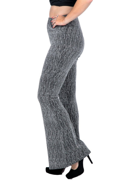Zilveren Broek Dames Flared Glitter van Wilbers & Wilbers koop je bij Partywinkel