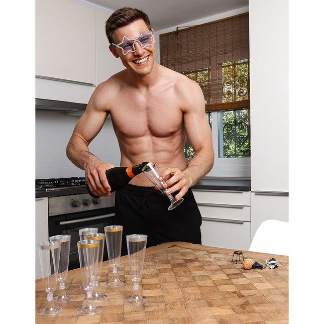 Zilveren Champagne Glazen 4st van Boland koop je bij Partywinkel