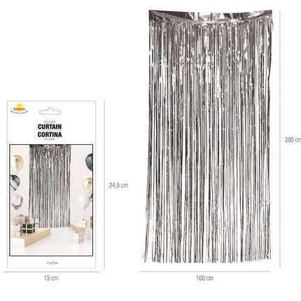 Zilveren Deurgordijn 2m van Fiestas Guirca koop je bij Partywinkel