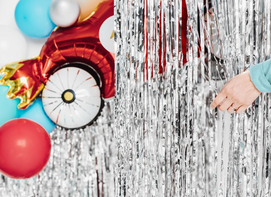 Zilveren Deurgordijn Dik 2m van Partydeco koop je bij Partywinkel