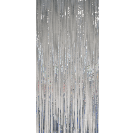 Zilveren Deurgordijn Holografisch 2,5m van Partydeco koop je bij Partywinkel