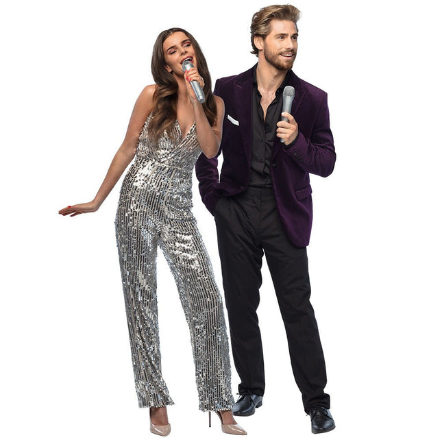 Zilveren Disco Microfoon 23,5cm van Boland koop je bij Partywinkel