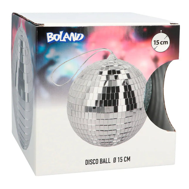 Zilveren Discobal 15cm van Boland koop je bij Partywinkel