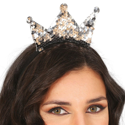 Zilveren Haarband Met Kroon van Fiestas Guirca koop je bij Partywinkel