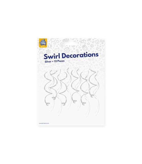 Zilveren Hangdecoratie Swirls 12st van Paper Dreams koop je bij Partywinkel