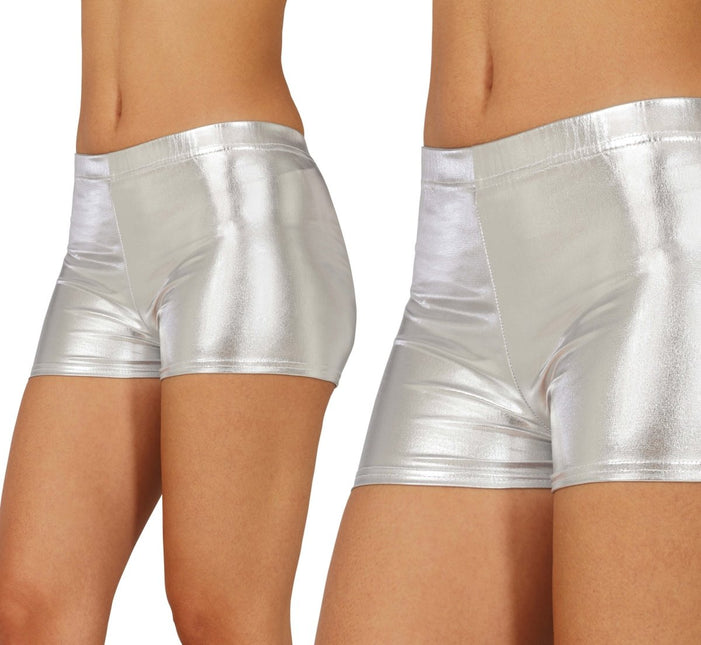 Zilveren Korte Broek Metallic van Fiestas Guirca koop je bij Partywinkel
