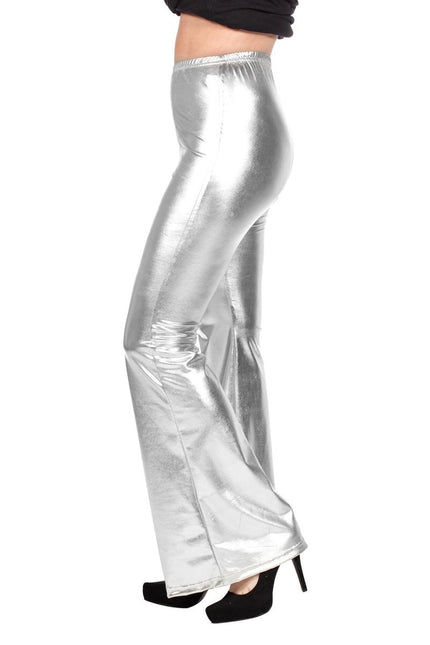 Zilveren Legging Dames Metallic van Wilbers & Wilbers koop je bij Partywinkel