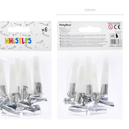 Zilveren Roltongen 6st van Partydeco koop je bij Partywinkel