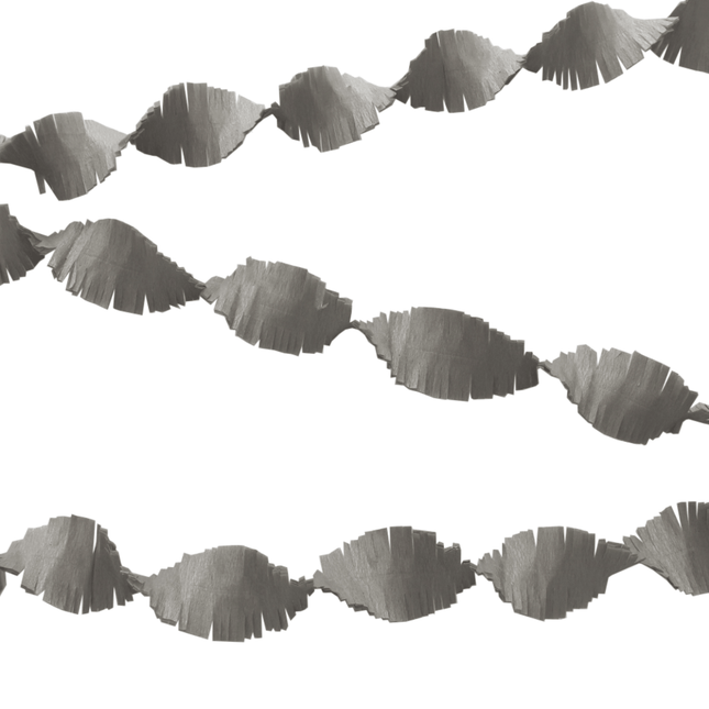 Zilveren Slingers Crepe 6m van WeFiesta koop je bij Partywinkel