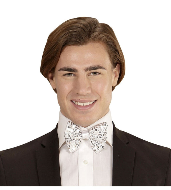 Zilveren Strik Pailletten Met Licht van Widmann koop je bij Partywinkel