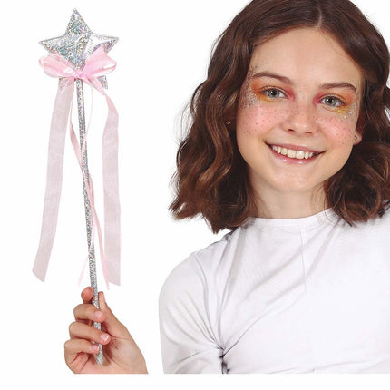 Zilveren Toverstaf Ster 35cm van Fiestas Guirca koop je bij Partywinkel