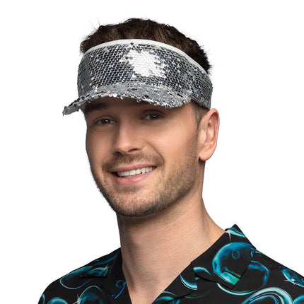 Zilveren Zonneklep Pailletten van Boland koop je bij Partywinkel