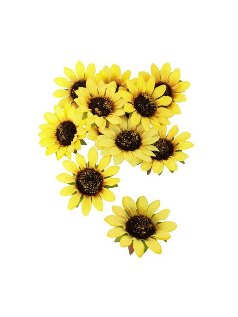 Zonnebloemen Decoratie 8cm 12st van CHAKS koop je bij Partywinkel