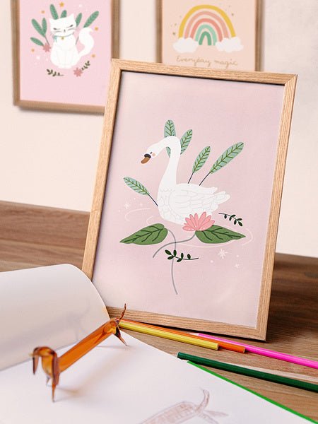 Zwaan Tekenboek met Poster Roze 21 x 30cm van Partydeco koop je bij Partywinkel