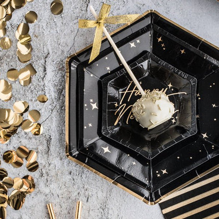 Zwart Borden Diamant 23cm 6st van Partydeco koop je bij Partywinkel