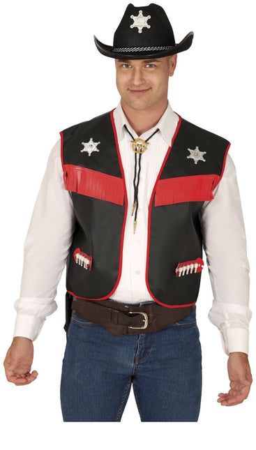 Zwart Cowboy Vest van Fiestas Guirca koop je bij Partywinkel