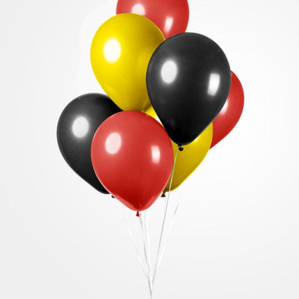 Zwart Geel Rode Ballonnen 30cm 10st van WeFiesta koop je bij Partywinkel