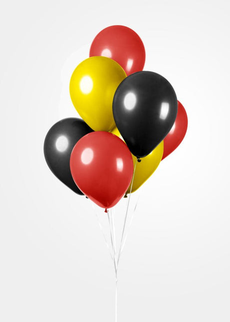 Zwart Geel Rode Ballonnen 30cm 10st van WeFiesta koop je bij Partywinkel