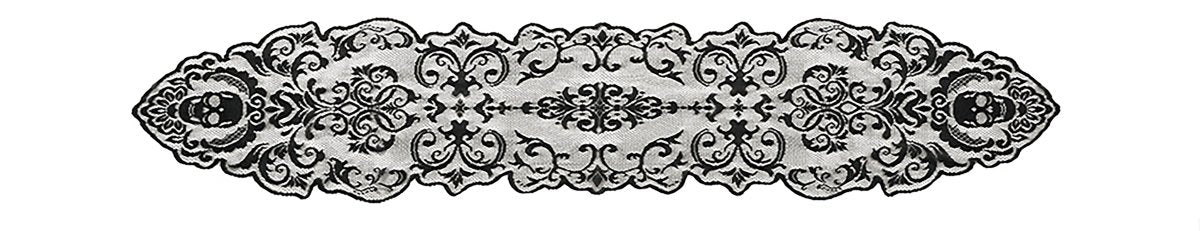 Zwart Halloween Tafelkleed Kant 180cm van Fiestas Guirca koop je bij Partywinkel