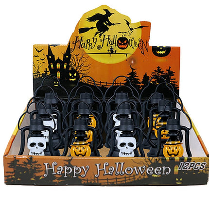 Zwart Oranje Halloween Tafeldecoratie Pompoen Lantaarn 10cm van Fiestas Guirca koop je bij Partywinkel