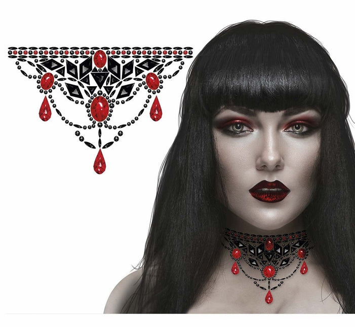 Zwart Rode Gezicht Stickers van Fiestas Guirca koop je bij Partywinkel