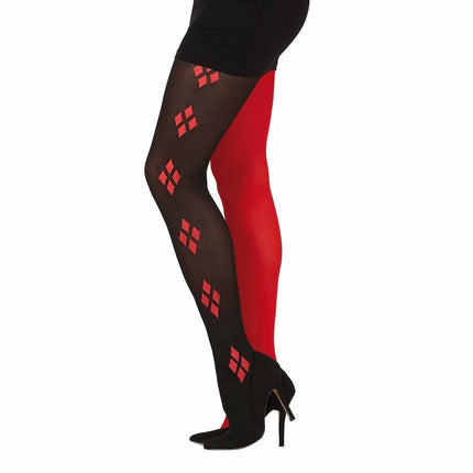 Zwart Rode Legging Harley Quin van Fiestas Guirca koop je bij Partywinkel