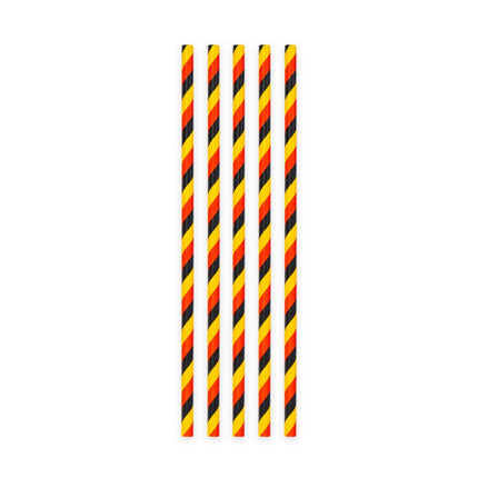 Zwart Rood Gele Rietjes Karton 20st van WeFiesta koop je bij Partywinkel