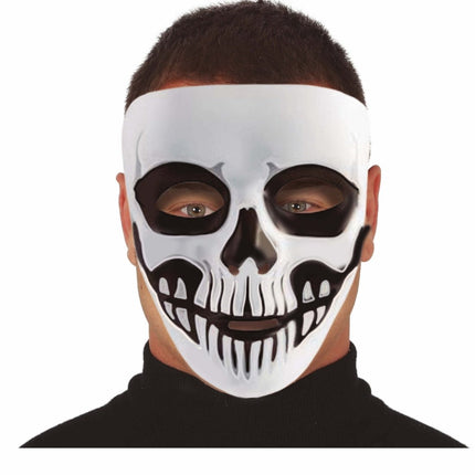 Zwart Witte Halloween Masker Skelet van Fiestas Guirca koop je bij Partywinkel