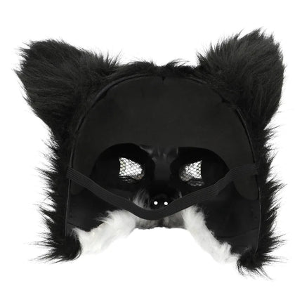 Zwart Witte Masker Husky Pluche van Boland koop je bij Partywinkel