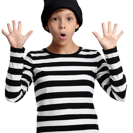 Zwart Witte Shirt Kind Gestreept van Fiestas Guirca koop je bij Partywinkel