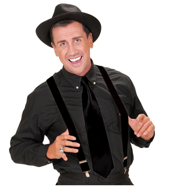 Zwart Zilveren Bretels van Widmann koop je bij Partywinkel