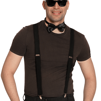 Zwarte Accessoireset 3 delig van Partychimp koop je bij Partywinkel