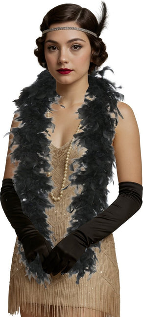 Zwarte Boa Veren 80gr van Fiestas Guirca koop je bij Partywinkel