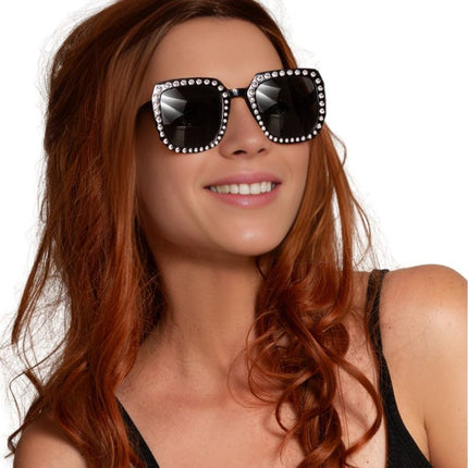 Zwarte Bril Bling van Partychimp koop je bij Partywinkel