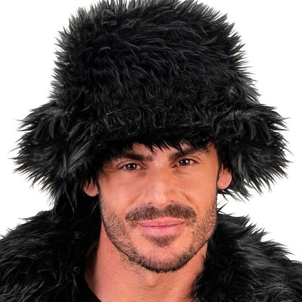 Zwarte Bucket Hat Pluche van Widmann koop je bij Partywinkel