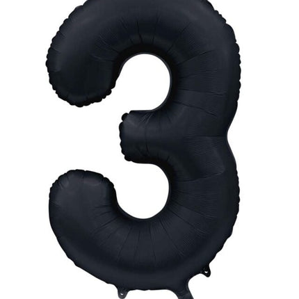 Zwarte Cijfer Ballon 3 Jaar Glans 86cm van WeFiesta koop je bij Partywinkel
