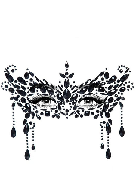 Zwarte Gezicht Stickers Masquerade Strass van Leg Avenue koop je bij Partywinkel