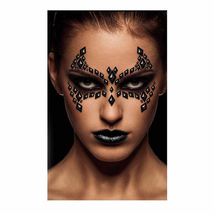 Zwarte Gezicht Stickers Vleermuis 30x14 cm van Fiestas Guirca koop je bij Partywinkel