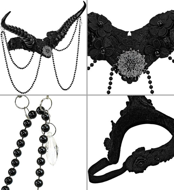 Zwarte Haarband Hoorns van Widmann koop je bij Partywinkel