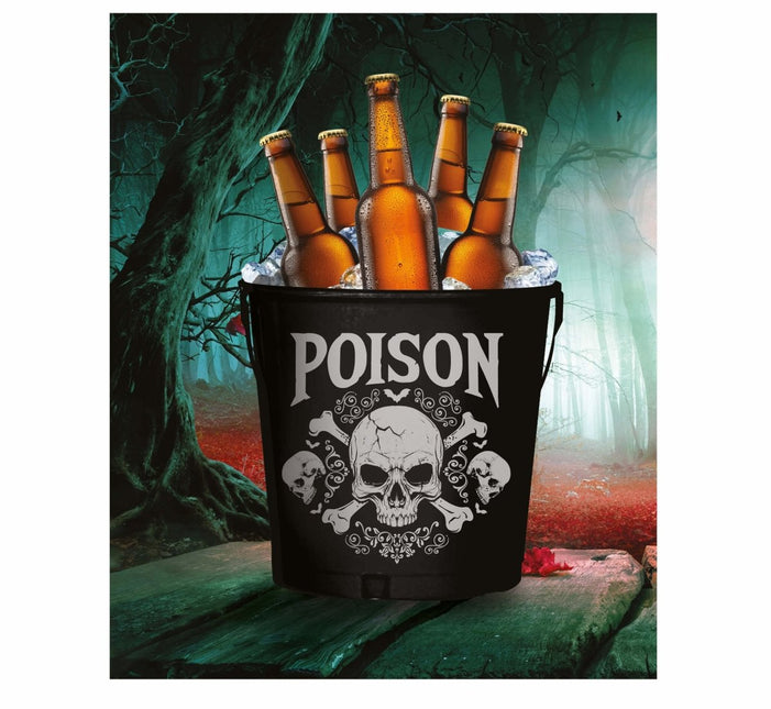 Zwarte Halloween Tafeldecoratie Emmer van Fiestas Guirca koop je bij Partywinkel