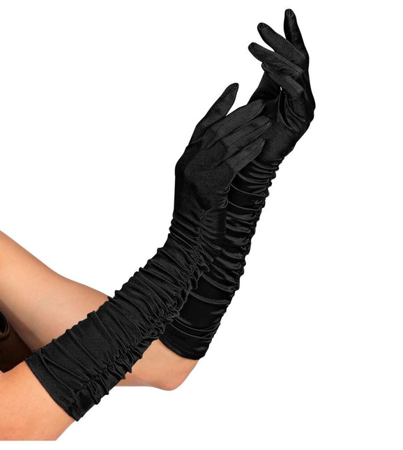Zwarte Handschoenen 44cm van Widmann koop je bij Partywinkel
