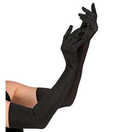 Zwarte Handschoenen Lang van Widmann koop je bij Partywinkel