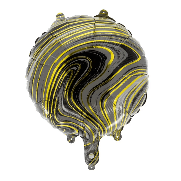Zwarte Helium Ballon Goud Lijnen Leeg 45cm van VDV Benefit koop je bij Partywinkel