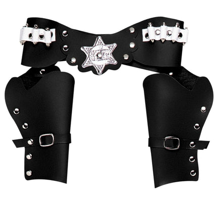 Zwarte Holster Cowboy Dubbel van Widmann koop je bij Partywinkel